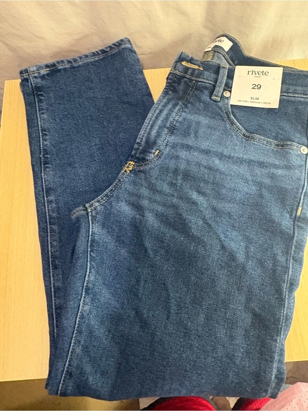 Rivete Mid Rise Slim Blue Jeans - 29P